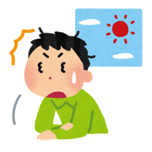 寝過ごした人のイラスト(男性)